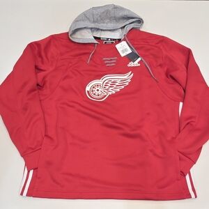DETROIT RED WINGS|Men's Red Adidas Hockey Style Pullover Hoodie|Size XL